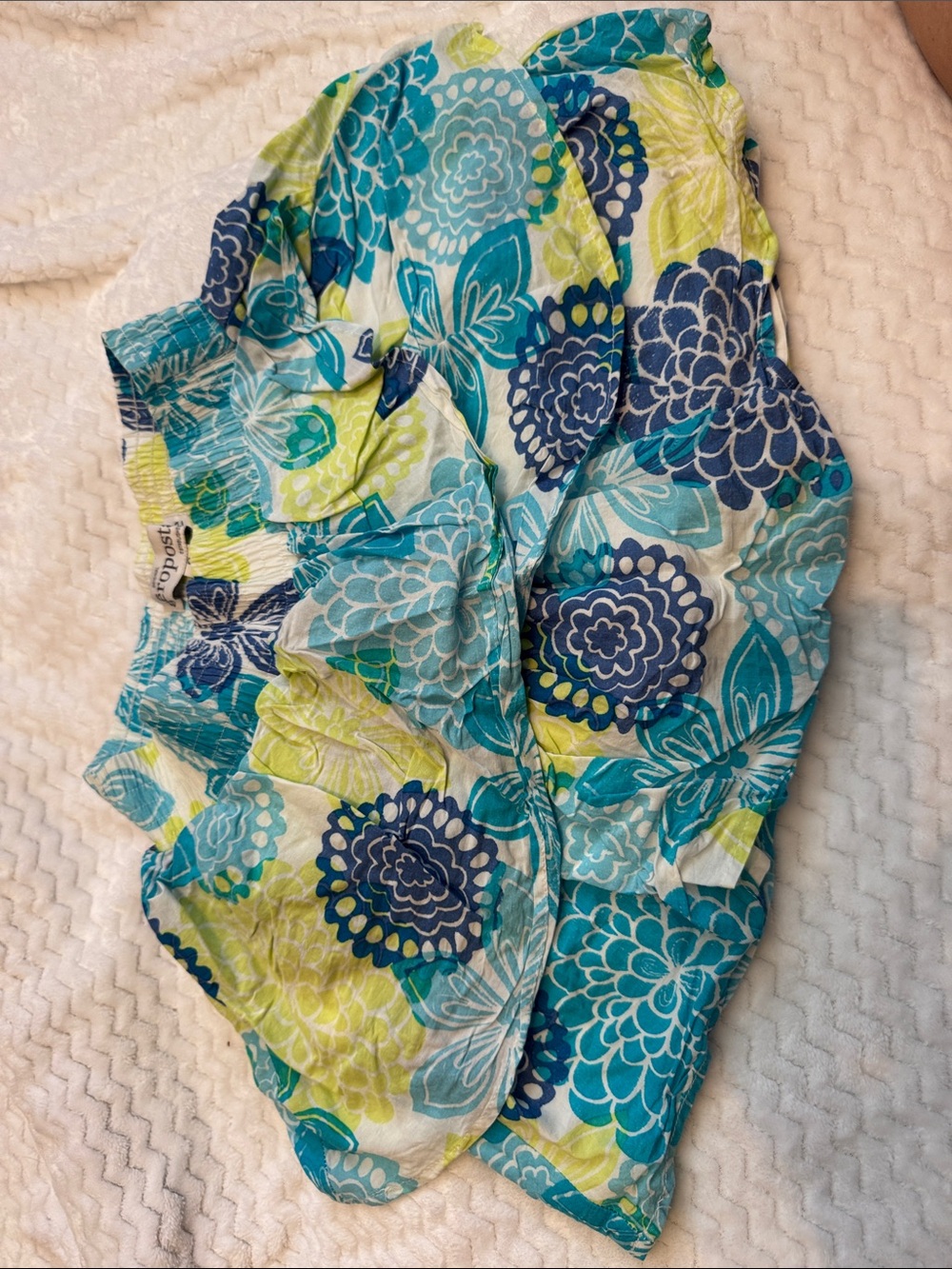 Aeropostale Blue & Lime Floral Circle Skirt